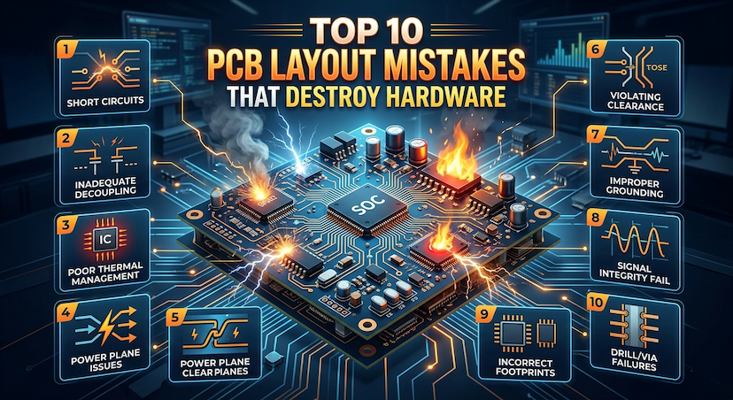 Top 10 PCB Layout Mistakes That Destroy Hardware