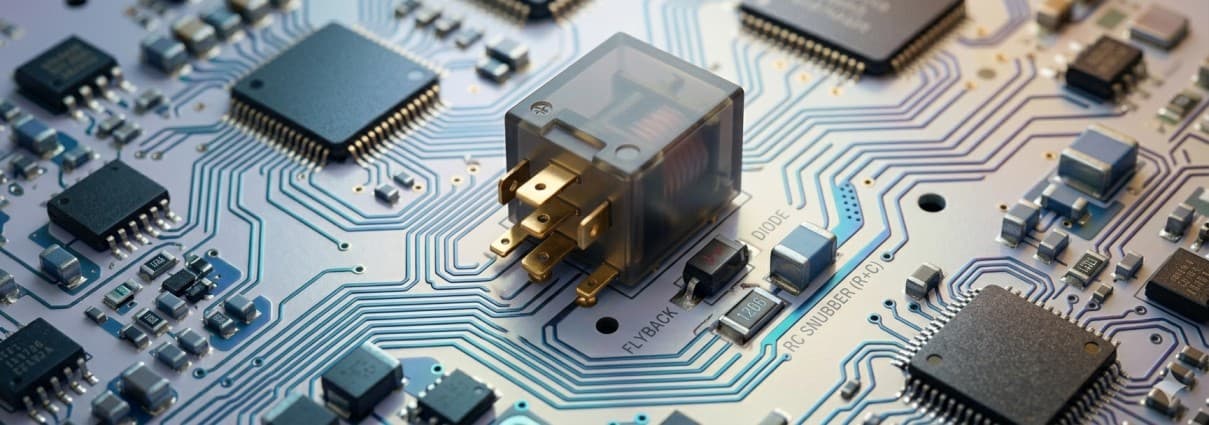 The Hidden Logic: Why Your Relay Needs Both a Flyback Diode and an RC Snubber